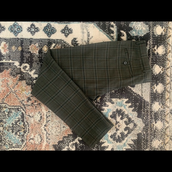 LIGHTLY WORN: MENS GREEN PLAID EXTRA SLIM SUIT - Picture 4 of 6